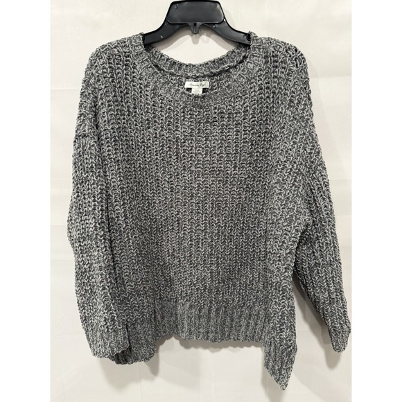 American Eagle Outfitters Sweaters - American Eagle Woman's S Knitted Long Sleeve oversized‎ Grey Marled Sweater